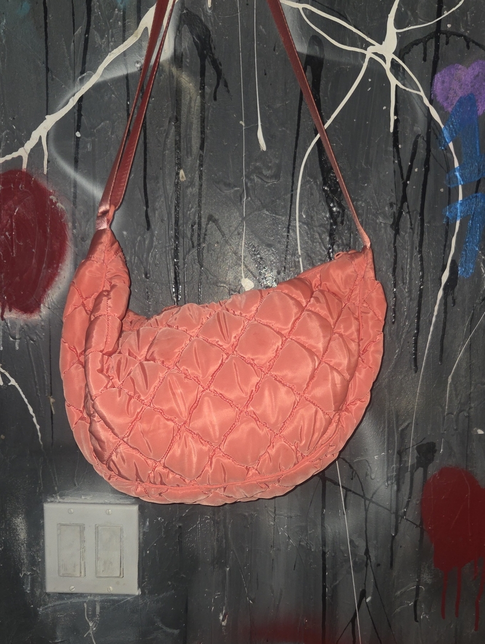 Urban Expressions Quilted Coral Shoulder Bag